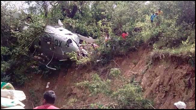 Un muerto y cuatro heridos deja caída de helicóptero de la PRG en Oaxaca