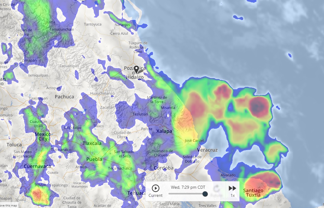 Continúa la alerta preventiva por lluvias y frente frío en Veracruz