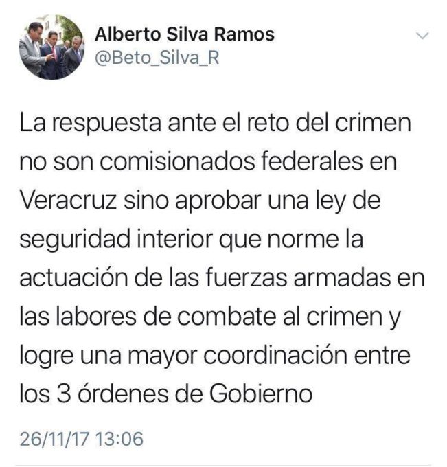 Alberto Silva Ramos discrepa de Dirigencia Estatal del PRI en Twitter.