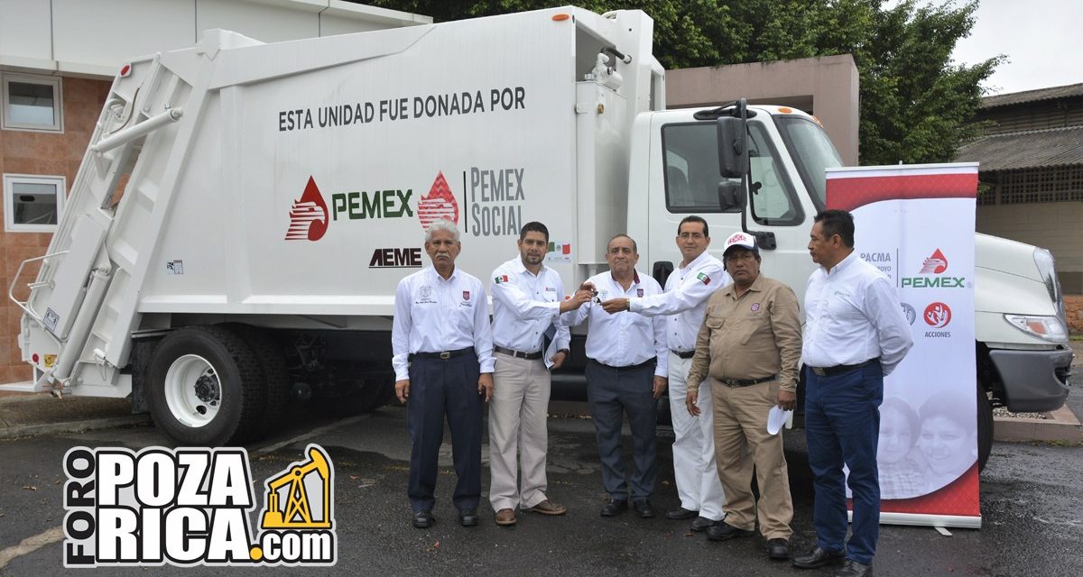 Pemex donó un camión recolector de basura  para Poza Rica