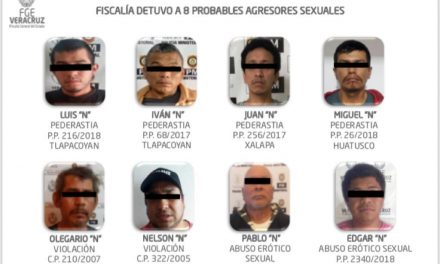 Obtiene FGE acción penal contra 8 probables agresores sexuales y detiene a 7 probables secuestradores, en tan sólo una semana