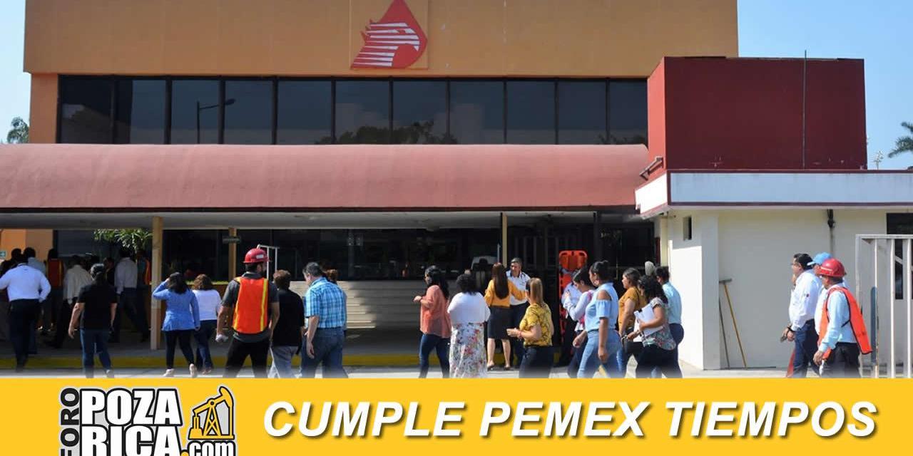 Cumple Pemex con tiempos adecuados en evacuación por emergencia