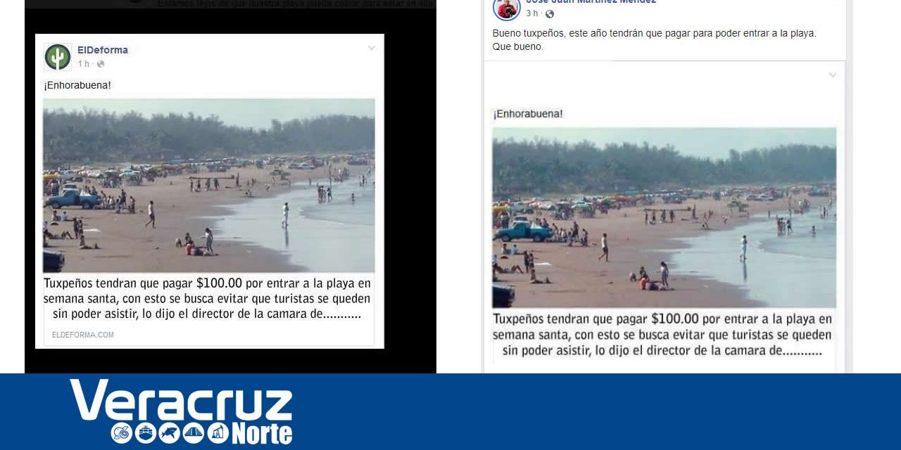 Falso supuesto cobro a playas