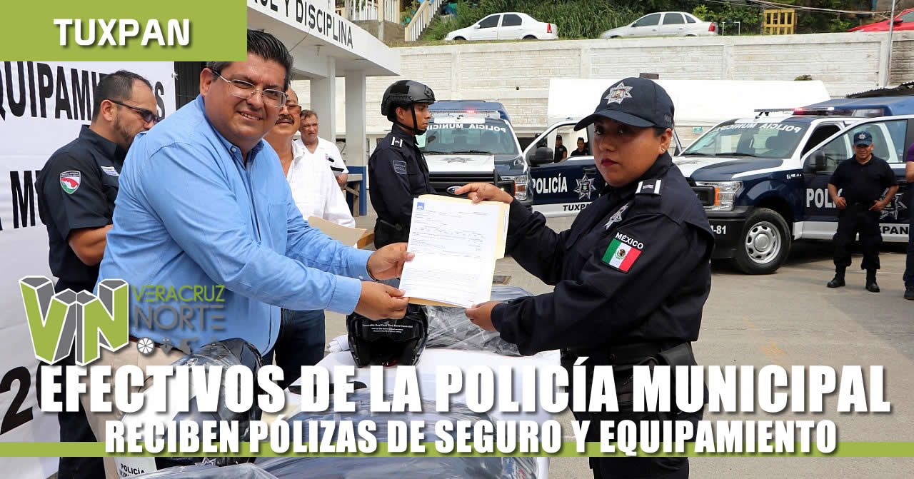POLICÍA MUNICIPAL RECIBE PÓLIZAS DE SEGURO Y EQUIPAMIENTO