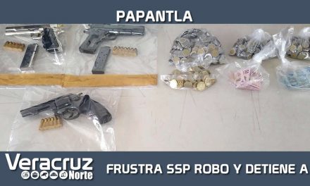 Frustra SSP robo a negocio y captura a 5 personas, en Papantla