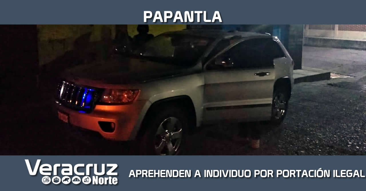 APREHENDEN A INDIVIDUO POR PORTACIÓN ILEGAL DE ARMA