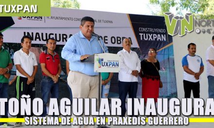 Inaugura Toño Aguilar otro sistema de agua en Praxedis Guerrero