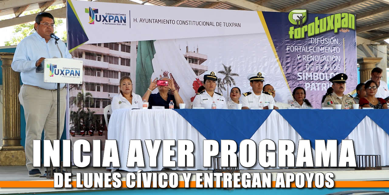Inicia programa de Lunes Cívico y entregan apoyos