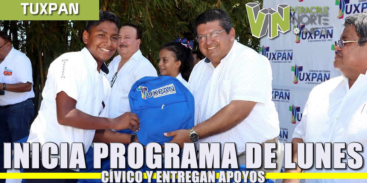 Inicia programa de lunes cívico y entregan apoyos en escuelas