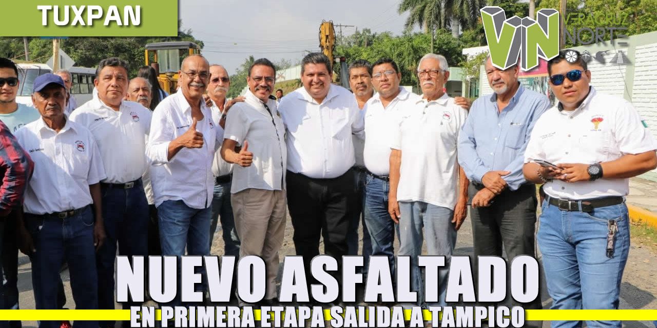 Nuevo asfaltado en primera etapa salida a Tampico