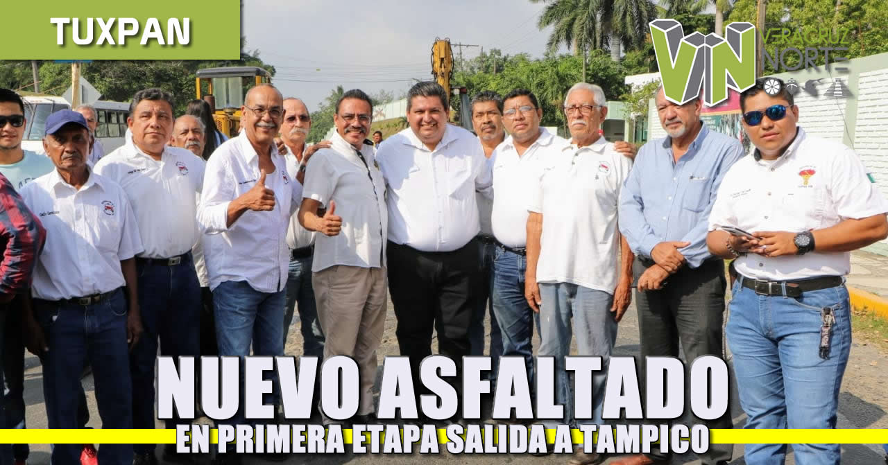 Nuevo asfaltado en primera etapa salida a Tampico