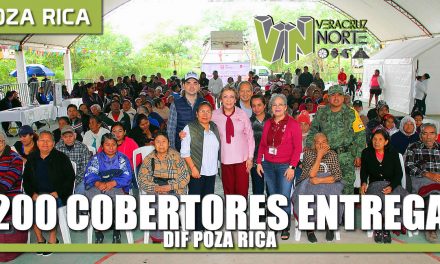 DIF Poza Rica entrega 200 cobertores para familias de sectores vulnerables en la Colonia Morelos