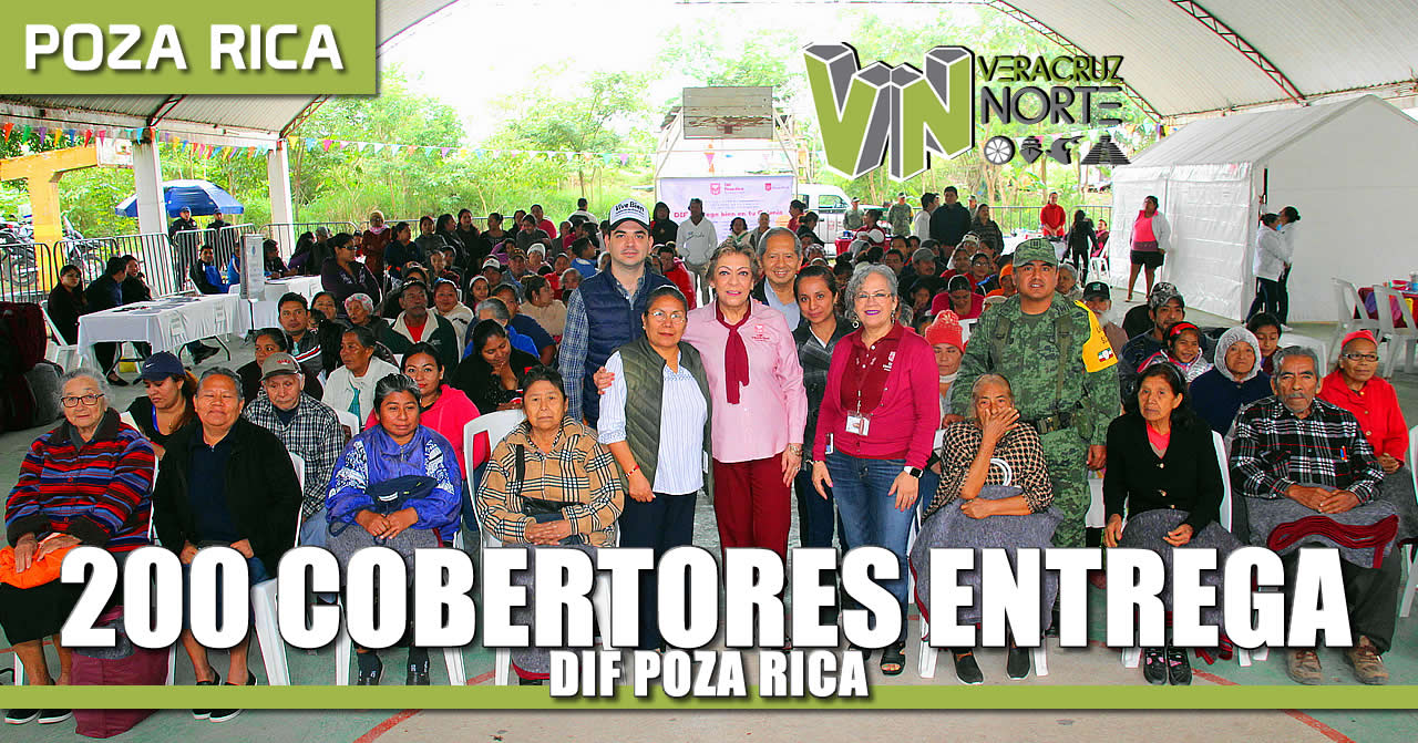 DIF Poza Rica entrega 200 cobertores para familias de sectores vulnerables en la Colonia Morelos