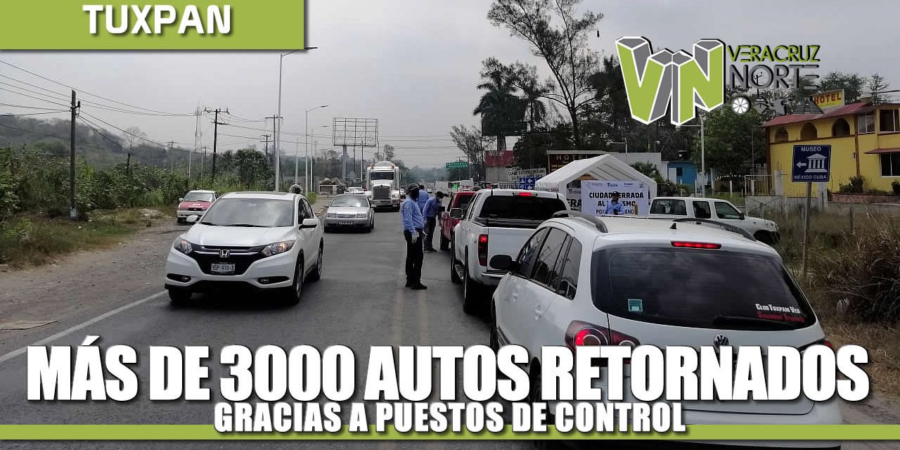 Más de 3 mil autos retornados, gracias a puestos de control