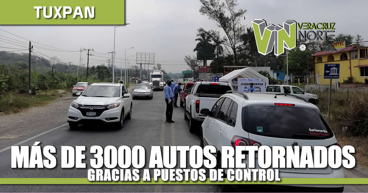 Más de 3 mil autos retornados, gracias a puestos de control