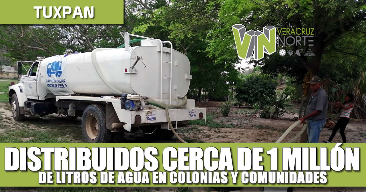 Distribuidos cerca de un millón de litros de agua en colonias y comunidades