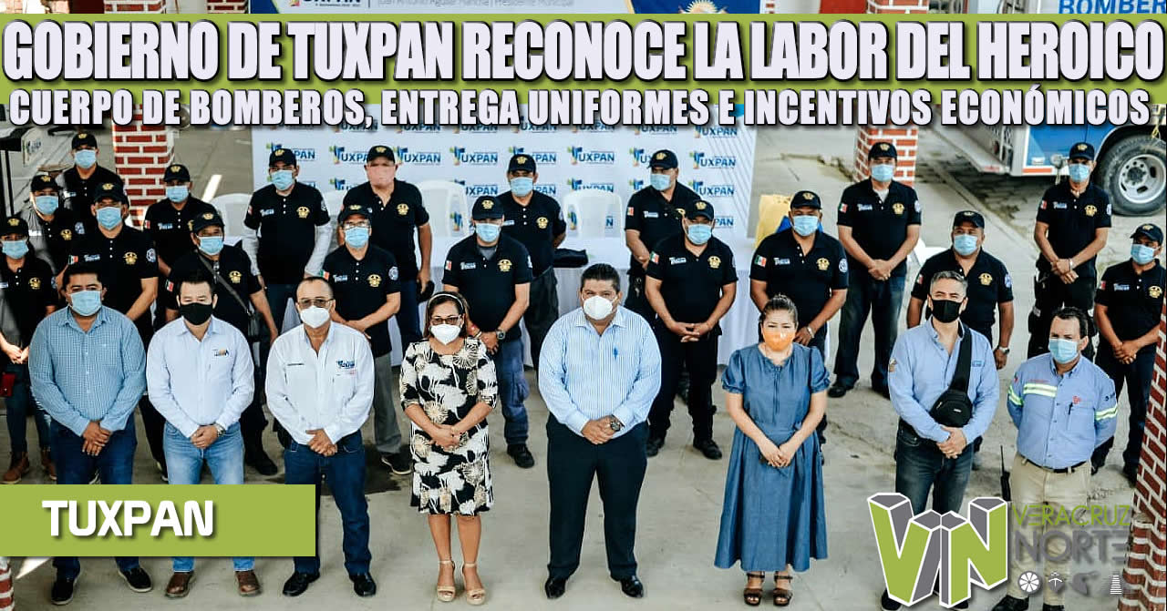 GOBIERNO DE TUXPAN RECONOCE LA LABOR DEL HEROICO CUERPO DE BOMBEROS, ENTREGA UNIFORMES E INCENTIVOS ECONÓMICOS
