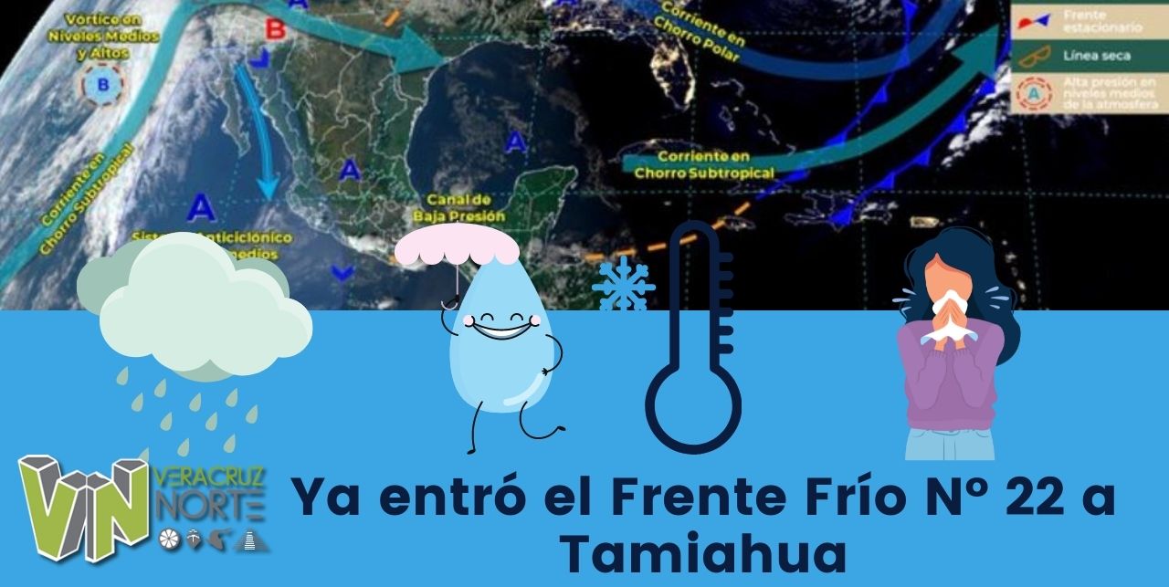 Ya entró el Frente Frío N° 22 a Tamiahua