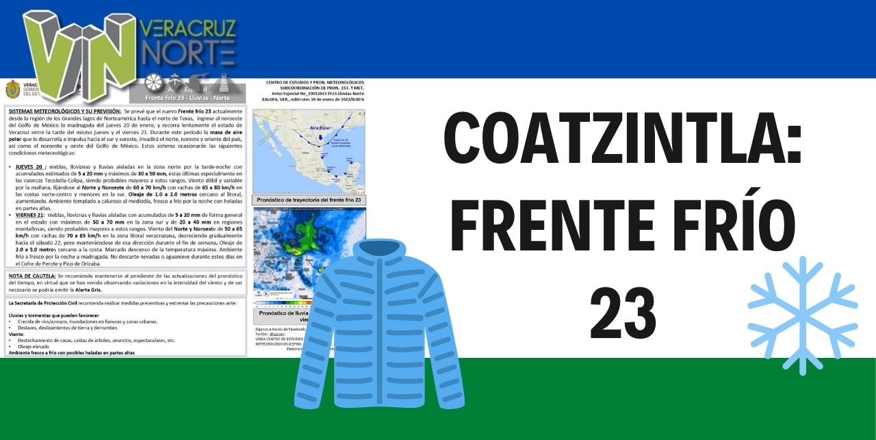 Coatzintla: Frente frío 23