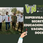 Supervisan Alcalde y Secretario de Educación jornada de vacunación a docentes
