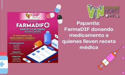 Papantla: FarmaDIF donando medicamento a quienes lleven receta médica