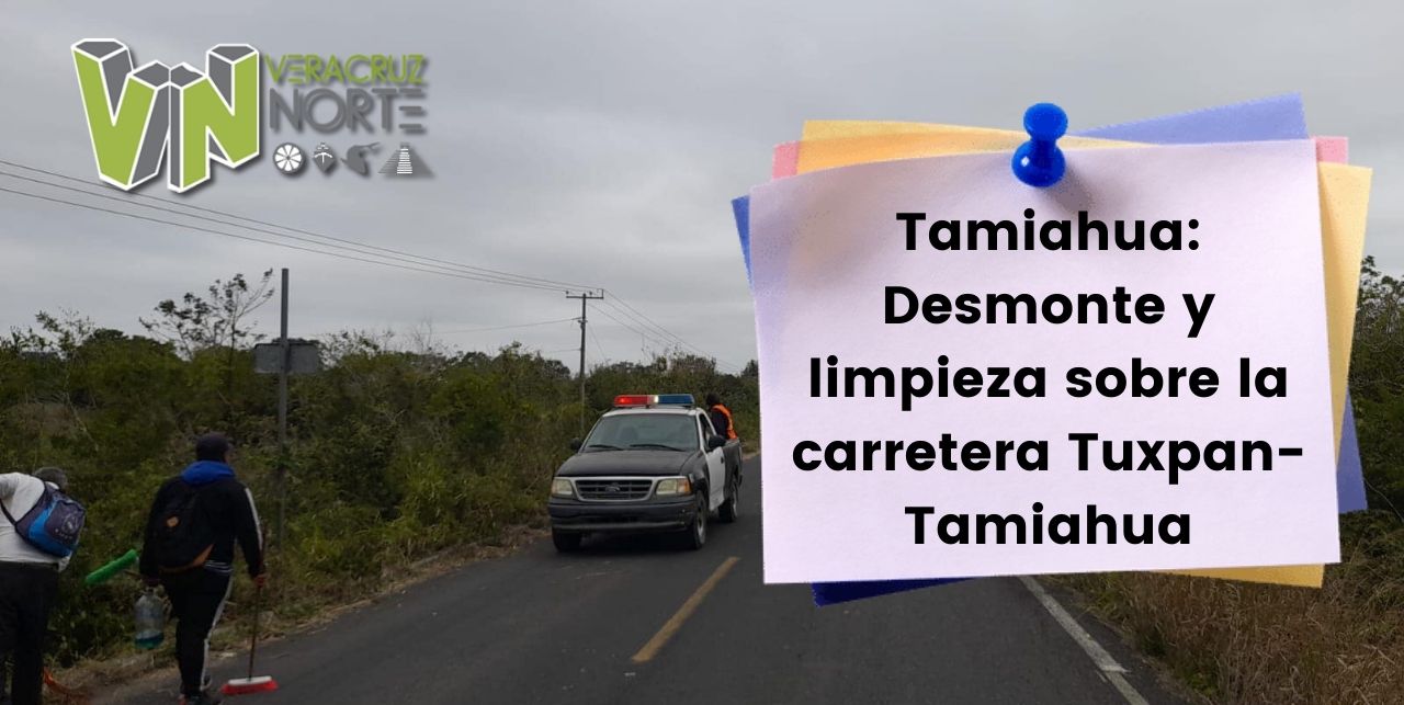 Tamiahua: Desmonte y limpieza sobre la carretera Tuxpan-Tamiahua