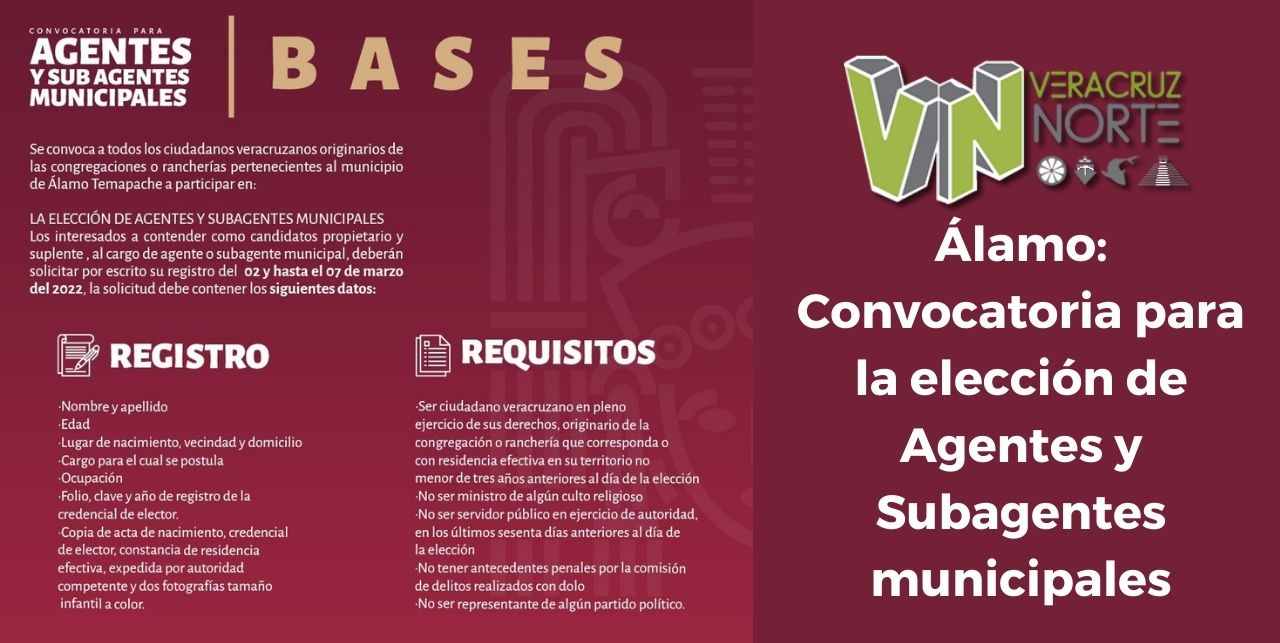 Álamo: Convocatoria para la elección de Agentes y Subagentes municipales