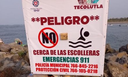 Tecolutla: Señalética preventiva para evitar accidentes en la Playa