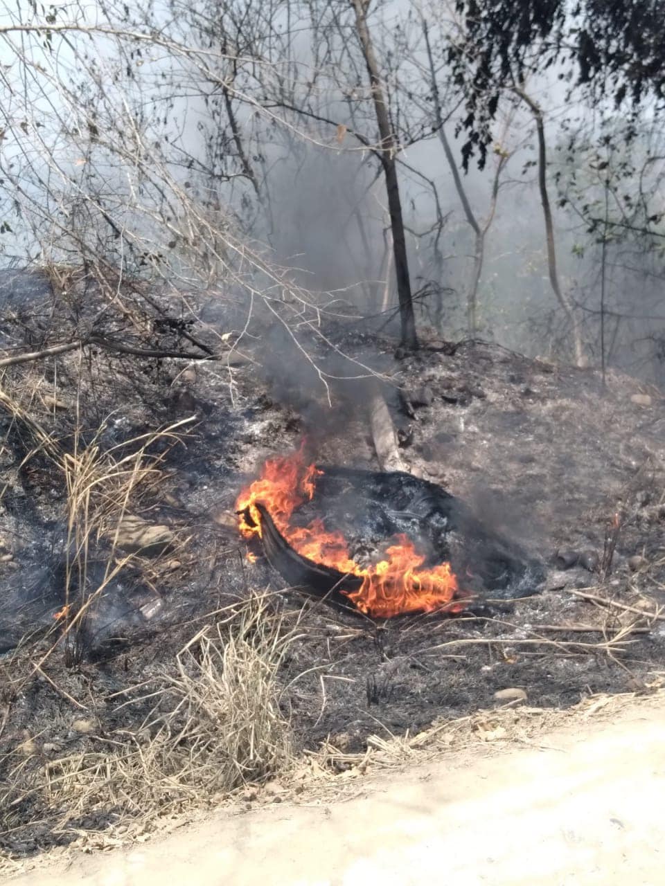 Tihuatlán: Atención a 5 incendios de pastizal por quema agrícola