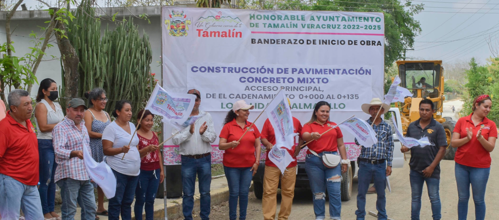 Tamalín: banderazo de inicio de una nueva obra de pavimentación de concreto mixto