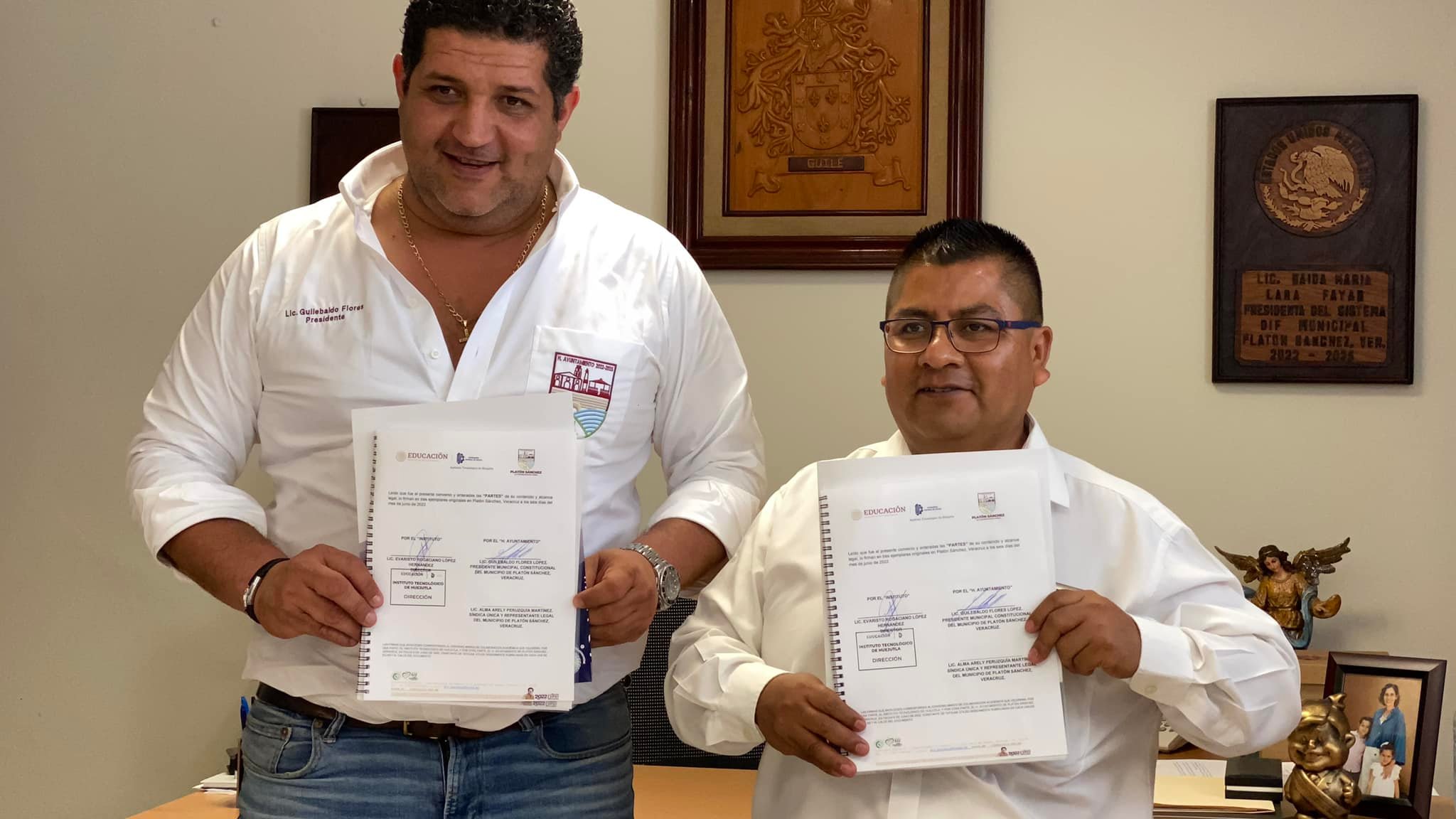 Platón Sánchez: Firma de convenio con el Instituto Tecnológico de Huejutla