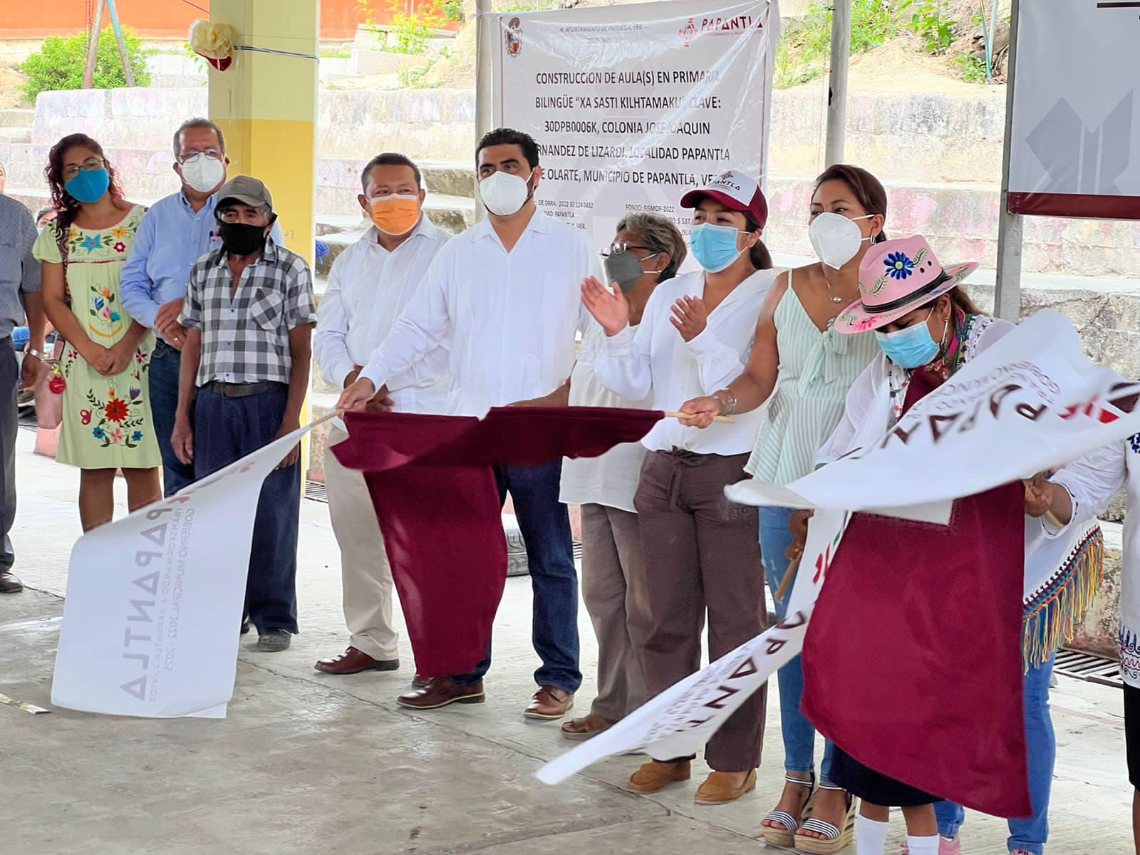 Papantla: Banderazo de inicio de distintas obras 2022