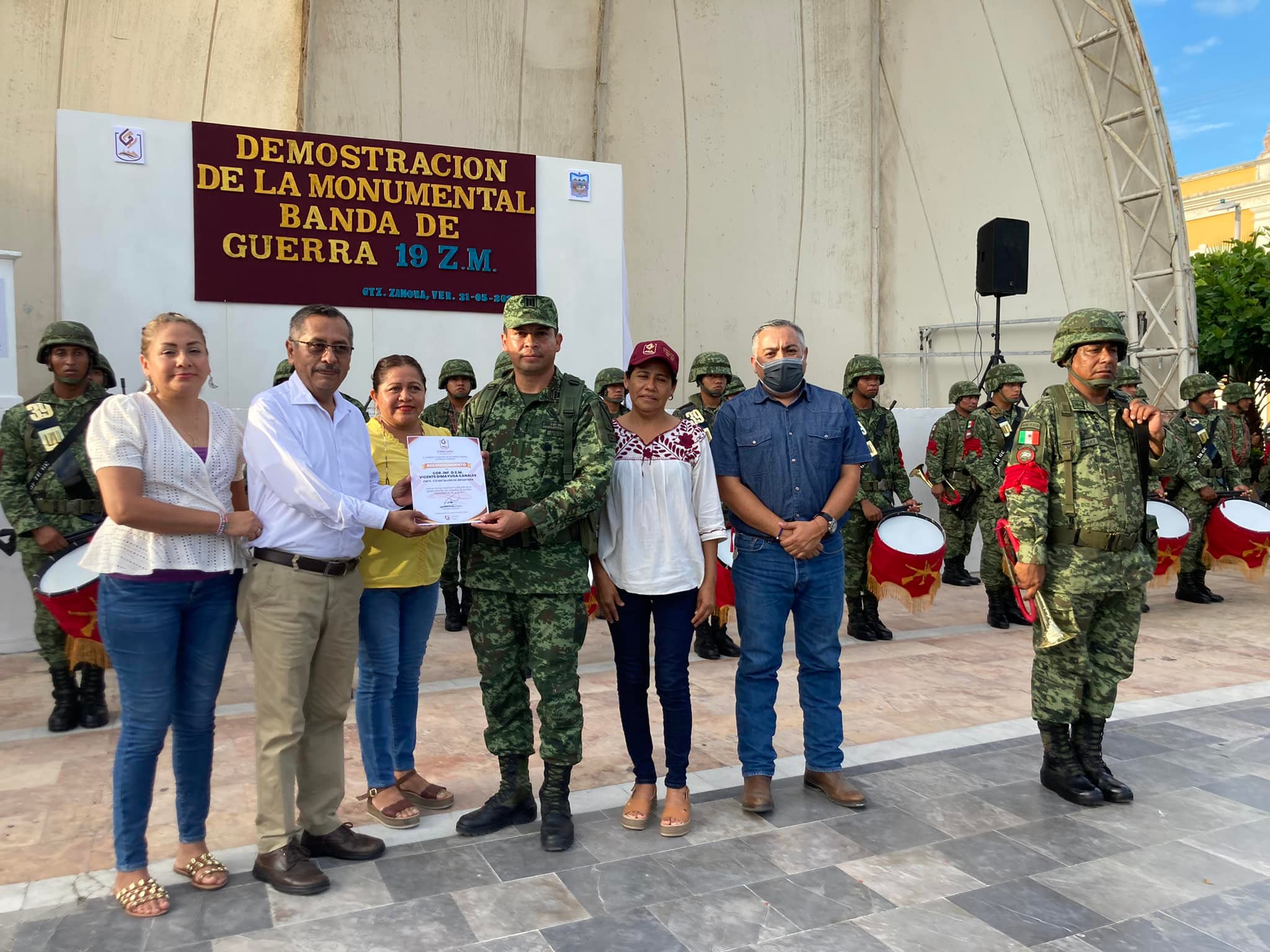 Gutiérrez Zamora: Demostración de banda de guerra de «Monumental de la 19 Z.M.»
