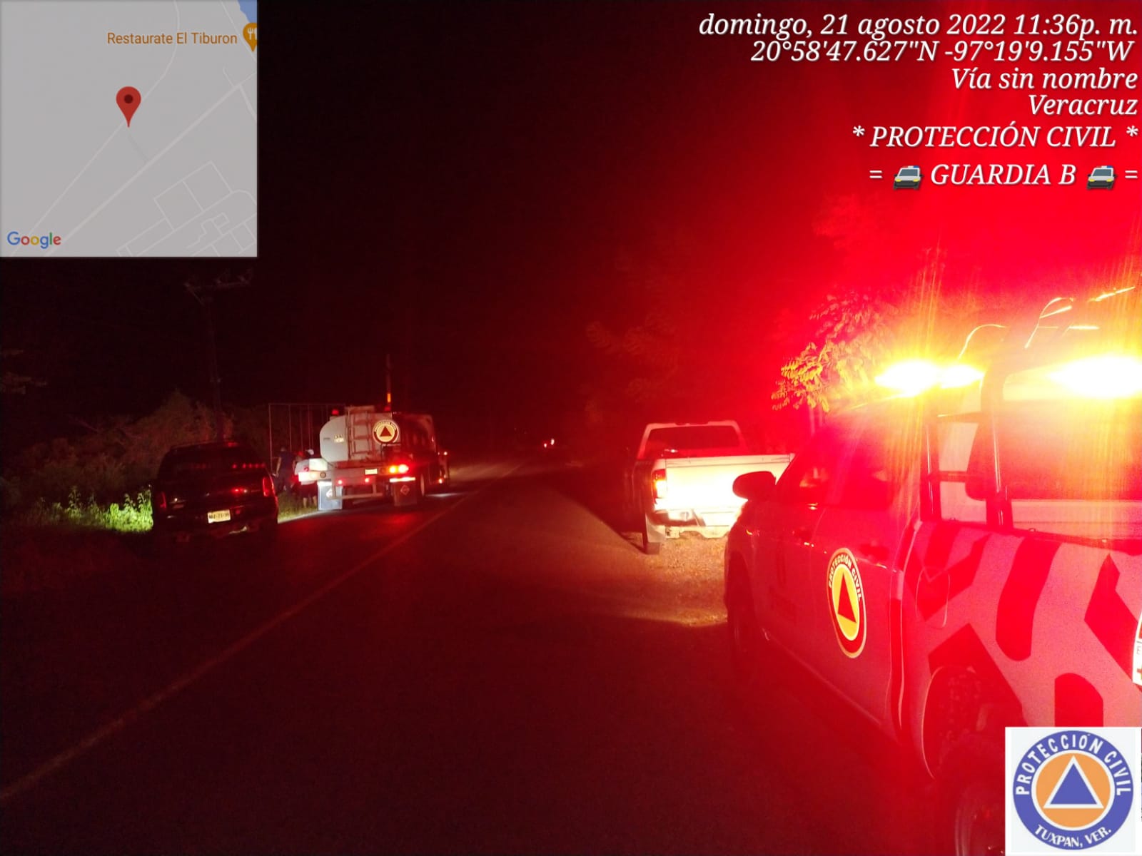 Atiende PC y Bomberos incendio de pastizal en carretera a la Termoeléctrica