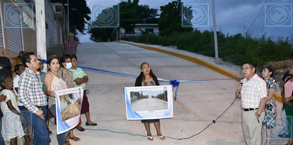 Tantoyuca: Inaugura alcalde la pavimentación de la calle Vicente Riva Palacios