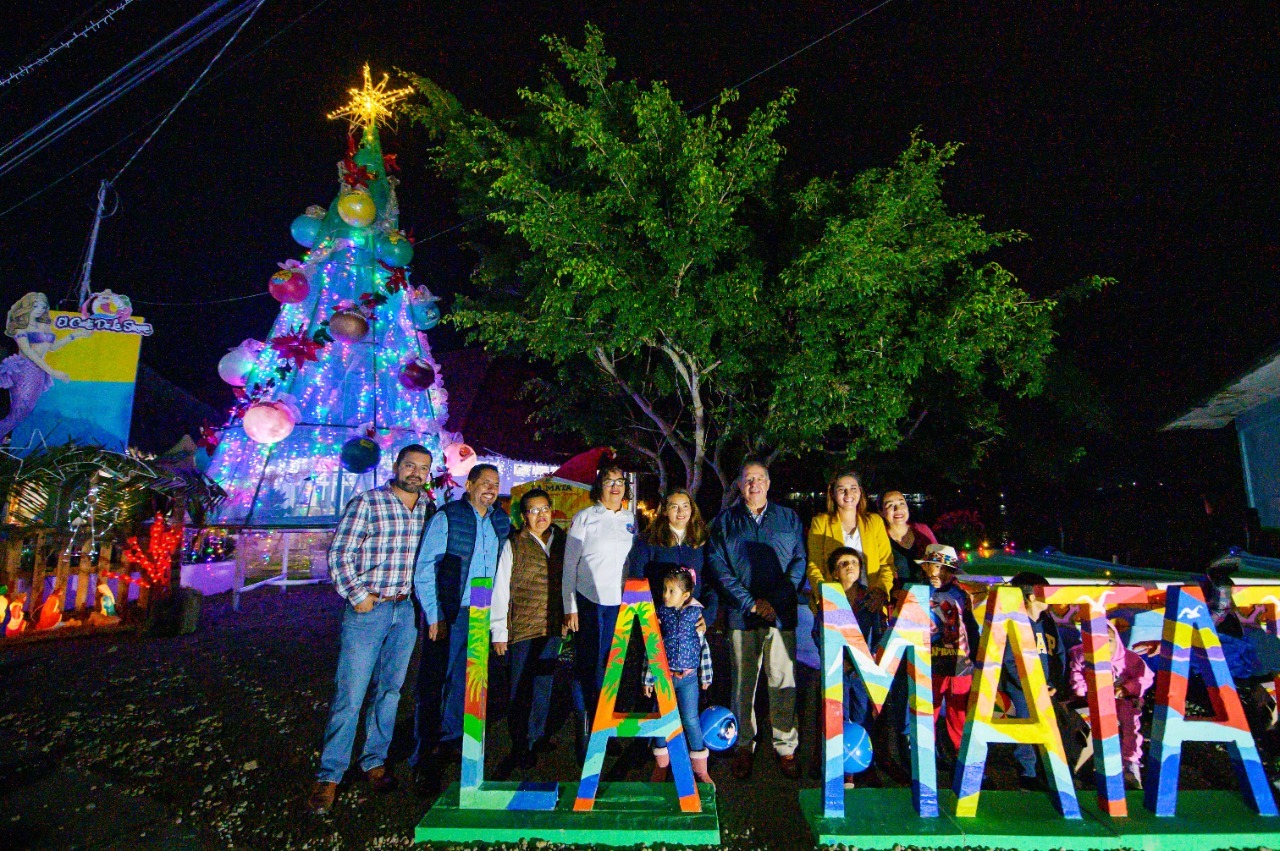Tuxpan: Quedó inaugurada la iluminación navideña de La Mata