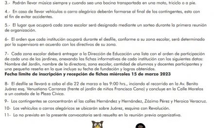 Tuxpan: Convocatoria para el Desfile de Primavera