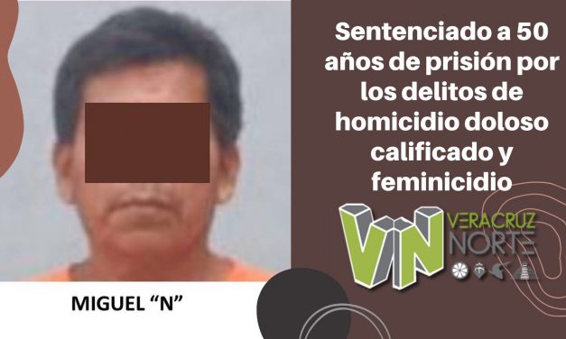 Álamo: Sentenciado a 50 años de prisión por los delitos de homicidio doloso calificado y feminicidio