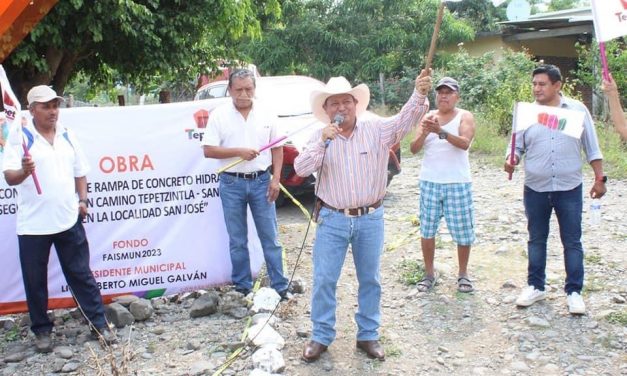 Tepetzintla: “Construcción de rampa, con concreto hidráulico segunda etapa en el camino Tepetzintla – San José – Xilitla”