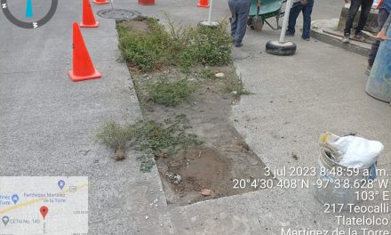 Reparación de calle Teocalli en la colonia San Lorenzo y acciones de mejora en vialidades de Martínez de la Torre