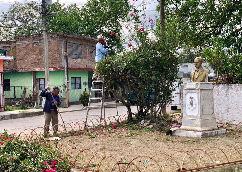 Pánuco: Limpieza de áreas verdes en la cabecera municipal a través de la Dirección de Servicios Básicos y Públicos
