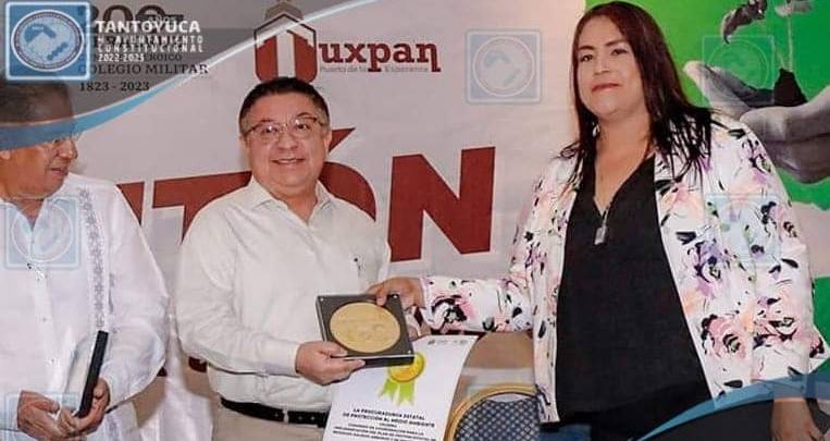 Tantoyuca: Alcalde JGA recibe reconocimiento por trabajo en beneficio del cuidado al medio ambiente