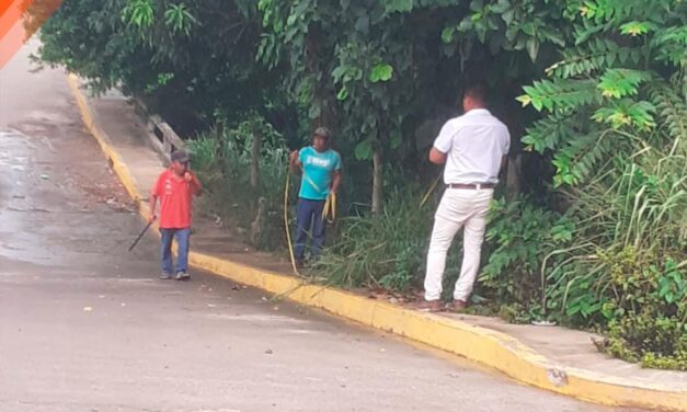 Tepetzintla: inspección ocular de campo en la calle Ignacio Zaragoza esquina calle Miguel Hidalgo de la Cabecera Municipal