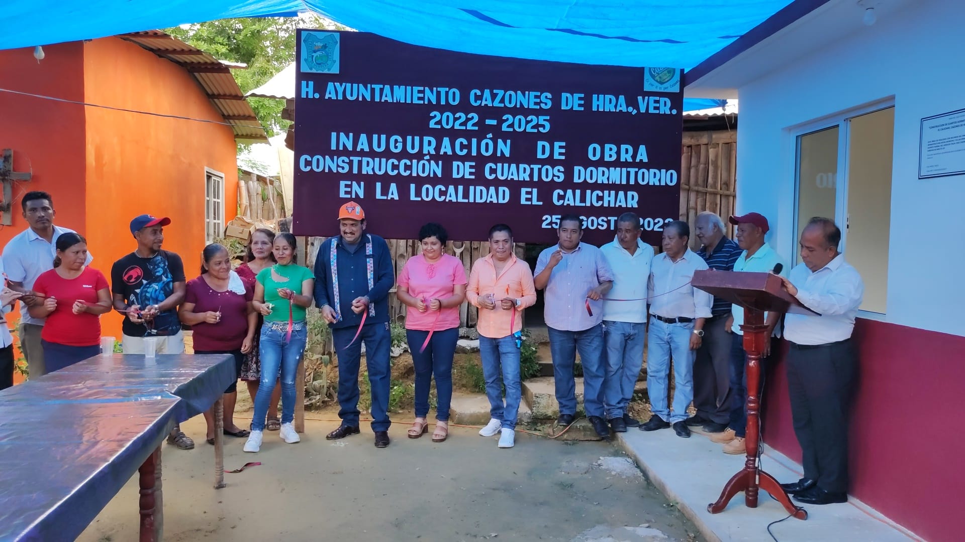 Cazones: Inauguración de los cuartos dormitorios, los cuales benefician a 3 familias de la Localidad el calichar