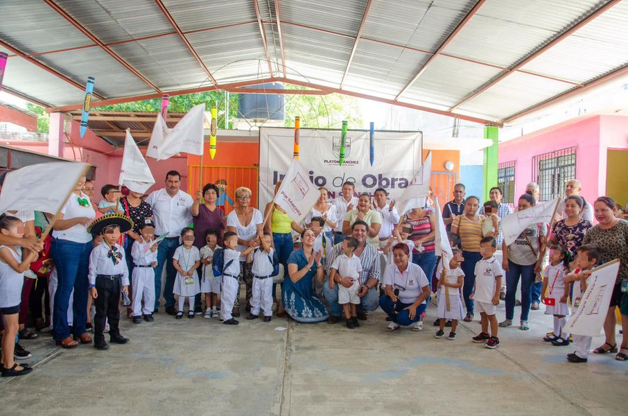 Platón Sánchez: Alcalde Guile Flores Inicia Construcción de Aulas en Jardín de Niños Margarita Fuentes de Flores