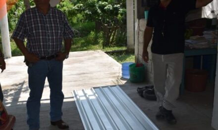 Tepetzintla: Entrega de 25 hojas de lámina a telebachillerato