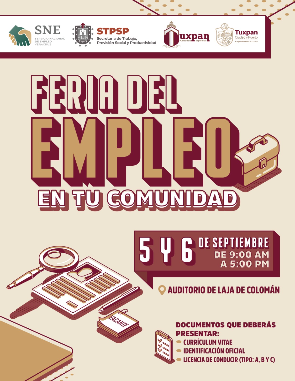 Feria del Empleo este martes y miércoles en Colomán, Tuxpan