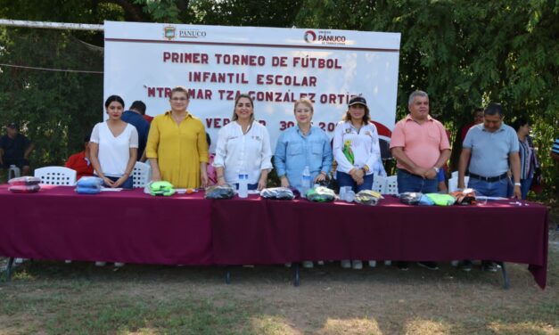 Inauguración del Primer Torneo de Fútbol Infantil Escolar «Mtra. Maritza González Ortiz» en Pánuco