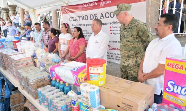 Gobierno de Tuxpan y SEMAR activan 2 centros de acopio de víveres en apoyo a damnificados de Guerrero
