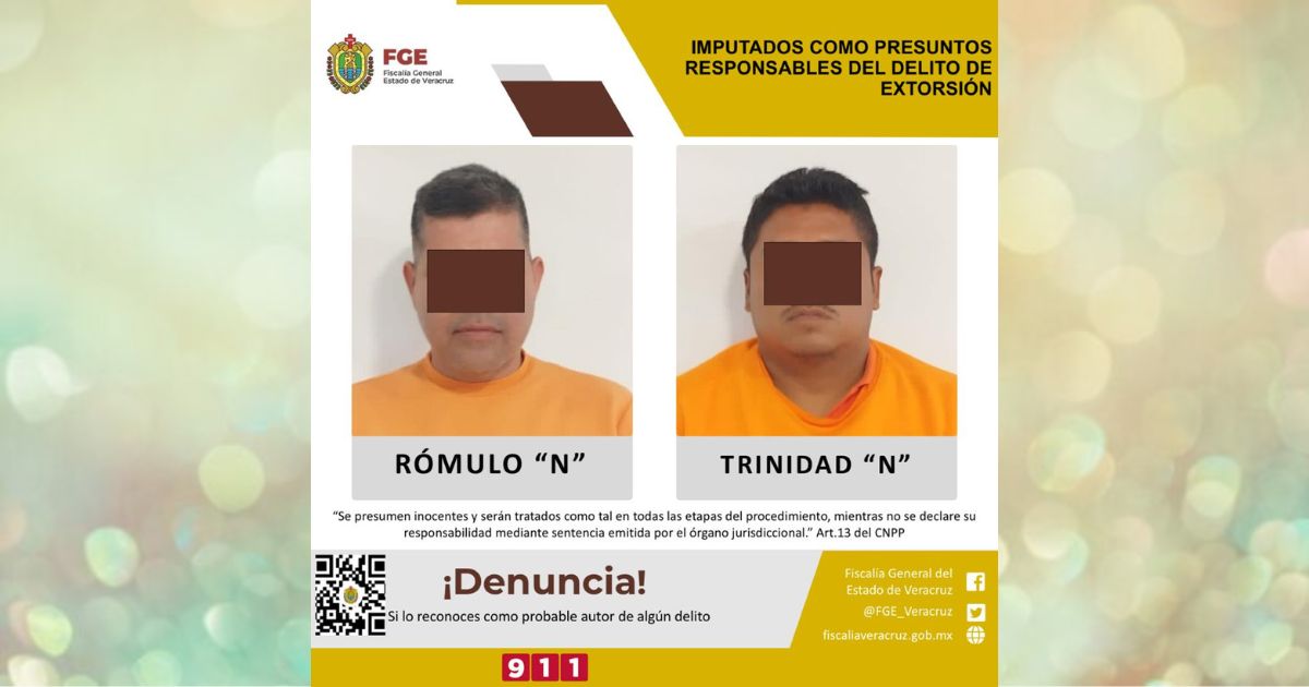 Imputados como presuntos responsables del delito de extorsión en Papantla
